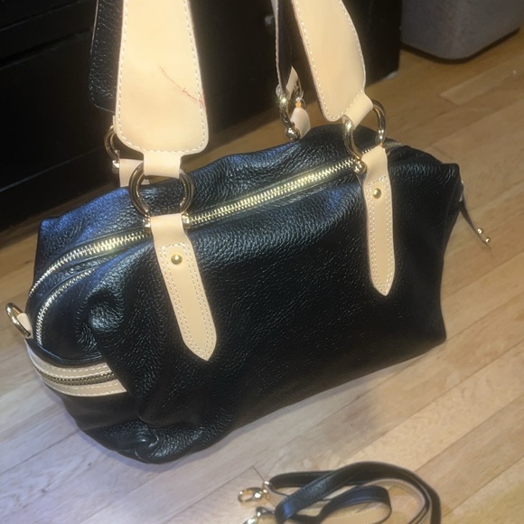 ROSSI Italian black leather hobo style shoulder handbag - Picture 5 of 16